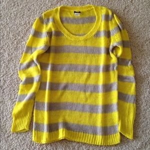 J. Crew Stripe Linen Open-Stitch Sweater